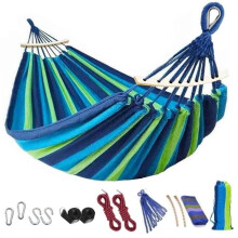 KENLUMO Doppel-Outdoor-Hängematte 200 x 150 cm – Robustes und langlebiges Canvas – Belastbarkeit: 200 kg – Grün