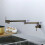 Antique brass folding kitchen faucet with double joint swing arm 3