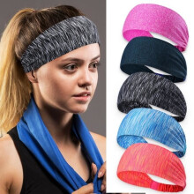 Sport-Stirnband für Damen, elastisch, rutschfest, schweißabsorbierend, ideal zum Laufen und Yoga, Grau - RAC