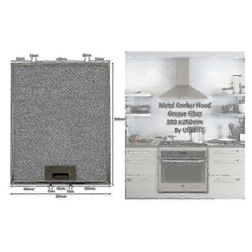 Belling Universal Grease Filter 320x260mm - Compatible with Most Range Hoods - 3 Pack 1
