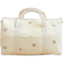 Geräumige, bestickte Wickeltasche für Babys, leichte Reisetasche, Schultertasche, Wickeltasche