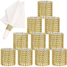 150 Stück Tischserviettenringe, goldene Strass-Diamant-Serviettenringe für Hochzeiten, Abendessen, Partys, Tischdekorationen