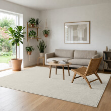 (120 X 170 cm, Cream) Super Fluffy Non Slip Rug with Memory Foam Rubber Backing 600 GSM | Machine Washable & Fade Resistant