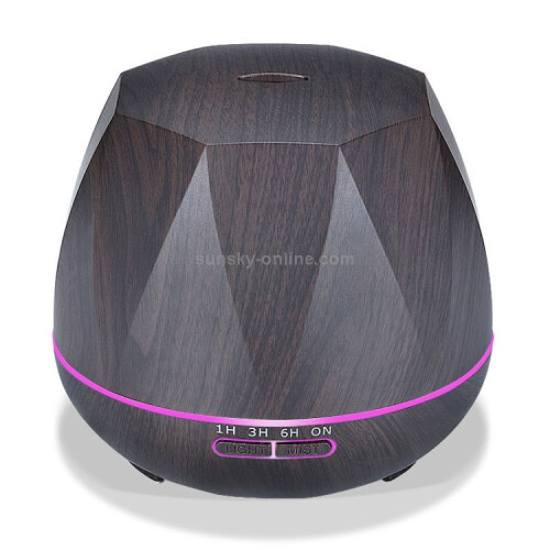 Diamond-Patterned Wood Grain Remote-Controlled Ultrasonic Humidifier, Aromatherapy Diffuser, Automatic Alcohol Sprayer With Led Light, Capacity: 400M 1