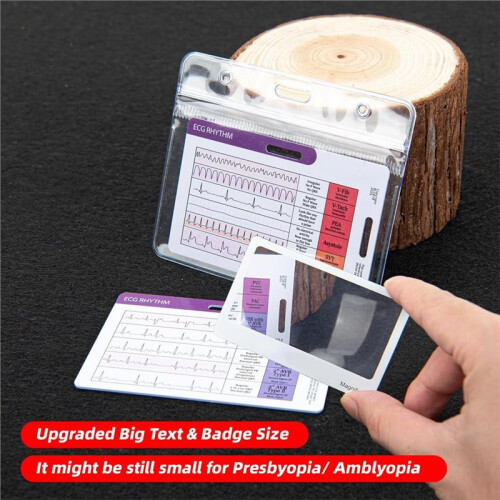 2Pack EKG Rhythm Interpretation Card- Quick ECG Reference Guide for KardiaMobile-Nurse Gifts for Horizontal & Vertical 2