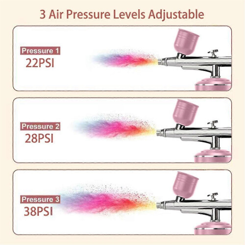 Set aerografo per hobbistica con compressore digitale per la pittura 1