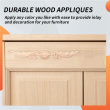 4 Stück Holz Applikationen und Onlays, Unlackiert DIY Dekorative Holz Geschnitzte Onlay Applikationen für Bett TüR Schrank Kleider Schrank