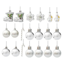 Silver Christmas Tree Decorations, Set of 20 Atmospheric Reusable Silver Ornaments for Christmas, Easy to Suspend