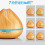 Peach-Shaped Wood Grain Remote-Controlled Ultrasonic Humidifier, Aromatherapy Diffuser, Automatic Alcohol Sprayer With Led Light, Capacity: 400Ml, Uk 5