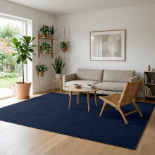 (80 X 150 cm, Navy Blue) Super Fluffy Non Slip Rug with Memory Foam Rubber Backing 600 GSM | Machine Washable & Fade Resistant