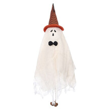1PCS Halloween Hanging Ghosts with Orange Witch Hat Cute Spooky Hanging Halloween Decorations