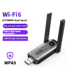 AX1800 WLAN-Adapter 1800 Mbit/S USB 3.0 WiFi 6 Empfänger und Sender 2,4 GHz & 5,8 GHz Unterstützt MU-MIMO für Desktop-PCs