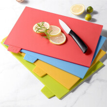 Flexible Plastic Cutting Board Mats with Food Icons, Non-Slip Quality Thin Kitchen Cutting Mat Set