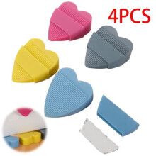 Deurstopper - Hartvormige antislip wig - Zacht PVC - Set van 4 - Willekeurige kleuren