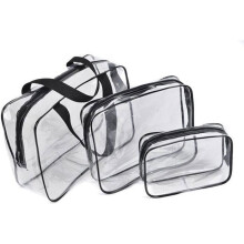 3-delige reistoilettasset voor dames en heren, transparante toilettas, opbergtas voor cosmetica en make-up - ZWART