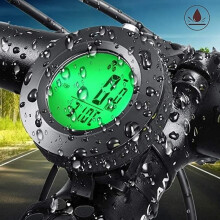 Fietscomputer - Compatibel met - Bedraad - Waterdicht - Achtergrondverlichting in 3 kleuren - LCD