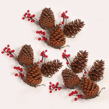 10 stuks kunstmatige dennenappels en bessen, ANNEFLY natuurlijke dennenappels en bessen, kerstboomversiering slinger Craft-D