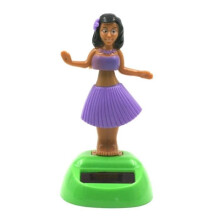 Hawaiiaanse danseres, paars model - Mobiel beeldje op zonne-energie