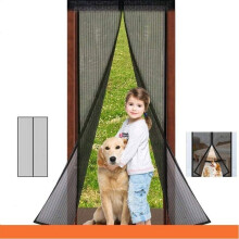 Magnetisch muggennet voor de deur, vliegenscherm, zelfsluitend, installatieset, plakstrip 120x220cm
