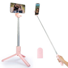 Selfiestick, uitschuifbare selfiestick met draadloze afstandsbediening, statief met telefoonhouder voor video-opnames