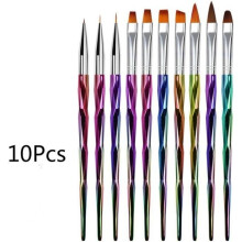 Nagelborstels - 10 stuks - UV-gelset - Nagelkunstgereedschap - Fijn tekenen