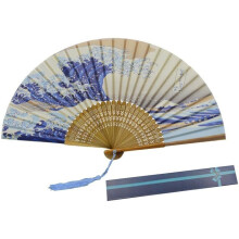 Japanse opvouwbare zijden waaier, bamboe design, Kanagawa golfpatroon, dansende wanddecoratie, cosplay