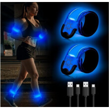 Oplaadbare LED-armband, reflecterende LED-hardlooparmband, verstelbare armband met 3 knipperstanden