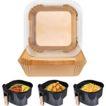 Bakpapier voor de airfryer, voedselveilige accessoires voor de airfryer - 100 vellen van 20 x 5 cm voor airfryerschalen van 4-6 liter
