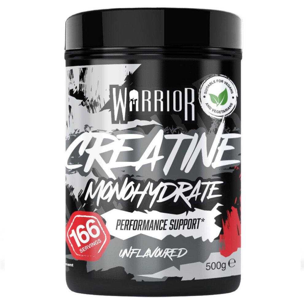 Warrior Creatine Monohydrate Powder 500G (166 Servings) – Pure Creatine Powder, Easy Dissolve Micronised Creatine (Not Creatine Gummies Or Tablets),
