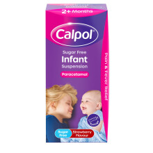 Calpol Sugar-Free Infant Suspension Paracetamol 100ml, Strawberry Flavour Calpol