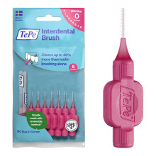 TePe Interdental Brush, Original, Pink, 0.4mm/ISO 0, 8pcs, Plaque Removal, effic