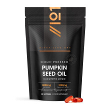 Pumpkin Seed Oil 3000mg – 70% Linoleic & Oleic Acid – 90 Softgels – 100% Cold Pressed – No Additives – Resealable and Recyclable Pouch by Al