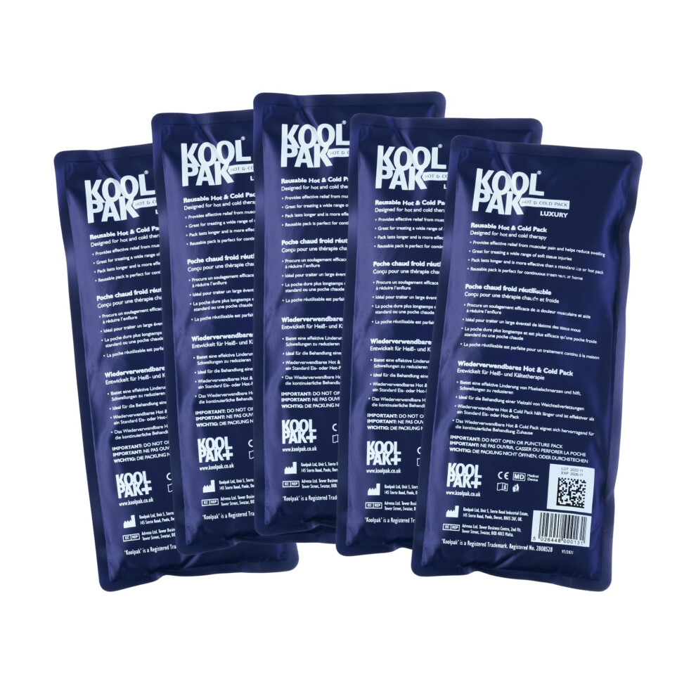 Koolpak Hot And Cold Gel Packs Reusable - 12Cm X 29Cm Microwaveable Heat Pack For Pain Relief - Long-Lasting Therapy With Soft Nylon Cover - Flexible