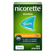 Nicorette Fruitfusion 2mg Gum (105 Pieces), Discreet Stop Smoking and Stop Vapin