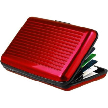 Zodaca Universele Kaarthouder, Aluminium Kaartopbergdoos, Beschermhoes voor Creditcards en Bankpassen, Blauw, Rood