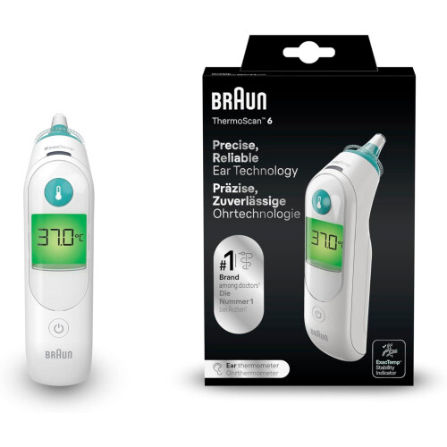 Braun Braun ThermoScan 6 Ear thermometer - Colour-coded Digital Display - ExacTemp Sta