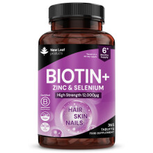 Biotin Hair Growth Vitamins 12,000mcg 365 D-Biotin Tablets Enriched