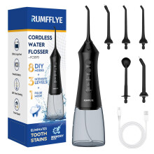 RUMFFLYE Water Flosser for Teeth Cordless Water Pick 4 Modes 12 Levels