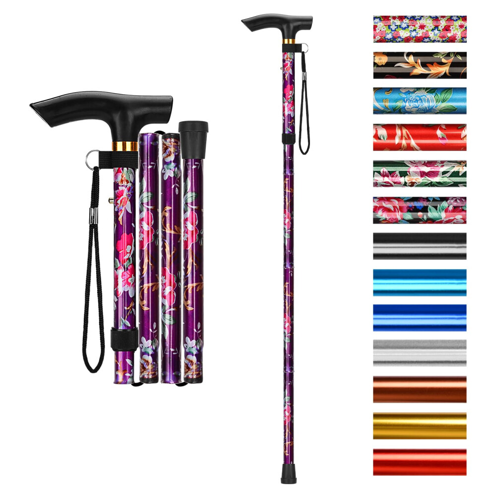 Supregear Walking Stick - Adjustable Folding Walking Sticks For Women And Men - Lightweight Portable Collapsible Balancing Aid - Foldable Travel Cane