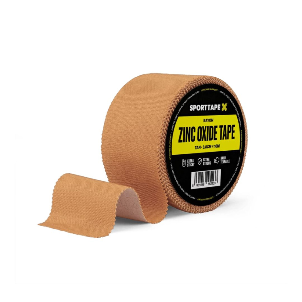 Sporttape Tan Zinc Oxide Tape 3.8Cm X 10M Â Rigid Rayon Athletic Tape For Bliste