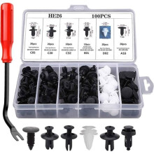 100 stuks plastic klinknagelclips, universele plastic spatbordclips, autoclips, bumperbevestigingen, klinknagelclipsset