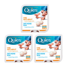Quies Boules Natural Wax Earplugs 8 Pairs of Earplugs - Pack of 3