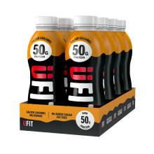 UFIT High 50g Protein Shake (8 x 500 ml) - Salted Caramel Flavour- No Added Sugar - High in Protein - Low in Fat - Gut Friendly - Ready to Drink - Pa
