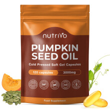 Pumpkin Seed Oil Capsules 3000mg (per 3 Soft Gel Serving) | 120
