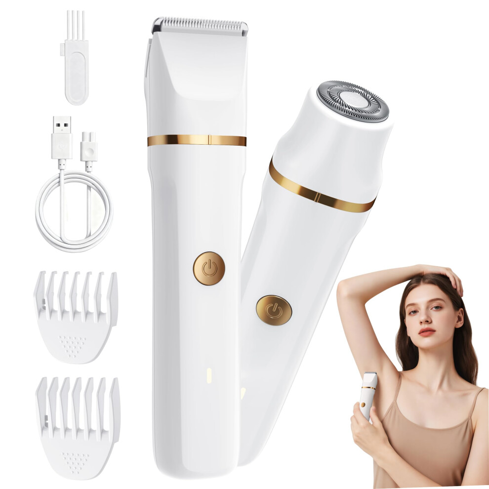 Funhee Lady Shavers For Women 3-In-1,Bikini Trimmer Woman Ipx7 Waterproof,Nose Trimmer Rechargeable,Pubic Hair Trimmer For Women Wet And Dry,Painless Electr