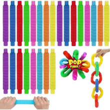 Sensorisch speelgoed - Pop Tube - Meerkleurig - 24 stuks - Antistress - Educatief