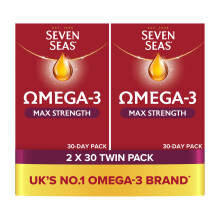 Seven Seas Omega-3 Fish Oil, Max Strength, 60 Capsules, 2 Months Supply (2 X 30 Days Twin Pack)
