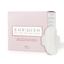 ENROUSH Organic Cotton Sanitary Pads with Wings | Period & Menstrual Pads for Women | Pure, Non-Toxic, Hypoallergenic | Ultra-Absorbent, No Irritatio