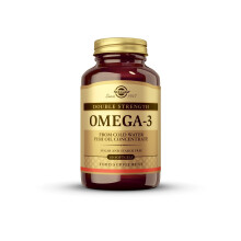 Solgar Omega-3 Double Strength Softgels - Pack of 60 - for a Healthy Heart, Brain and Vision - Good Fats to Nourish the Whole Body - Gluten Free