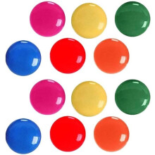 Set van 12 kleurrijke ronde kantoormagneten voor prikborden, koelkasten en whiteboards, 6 kleuren 372
